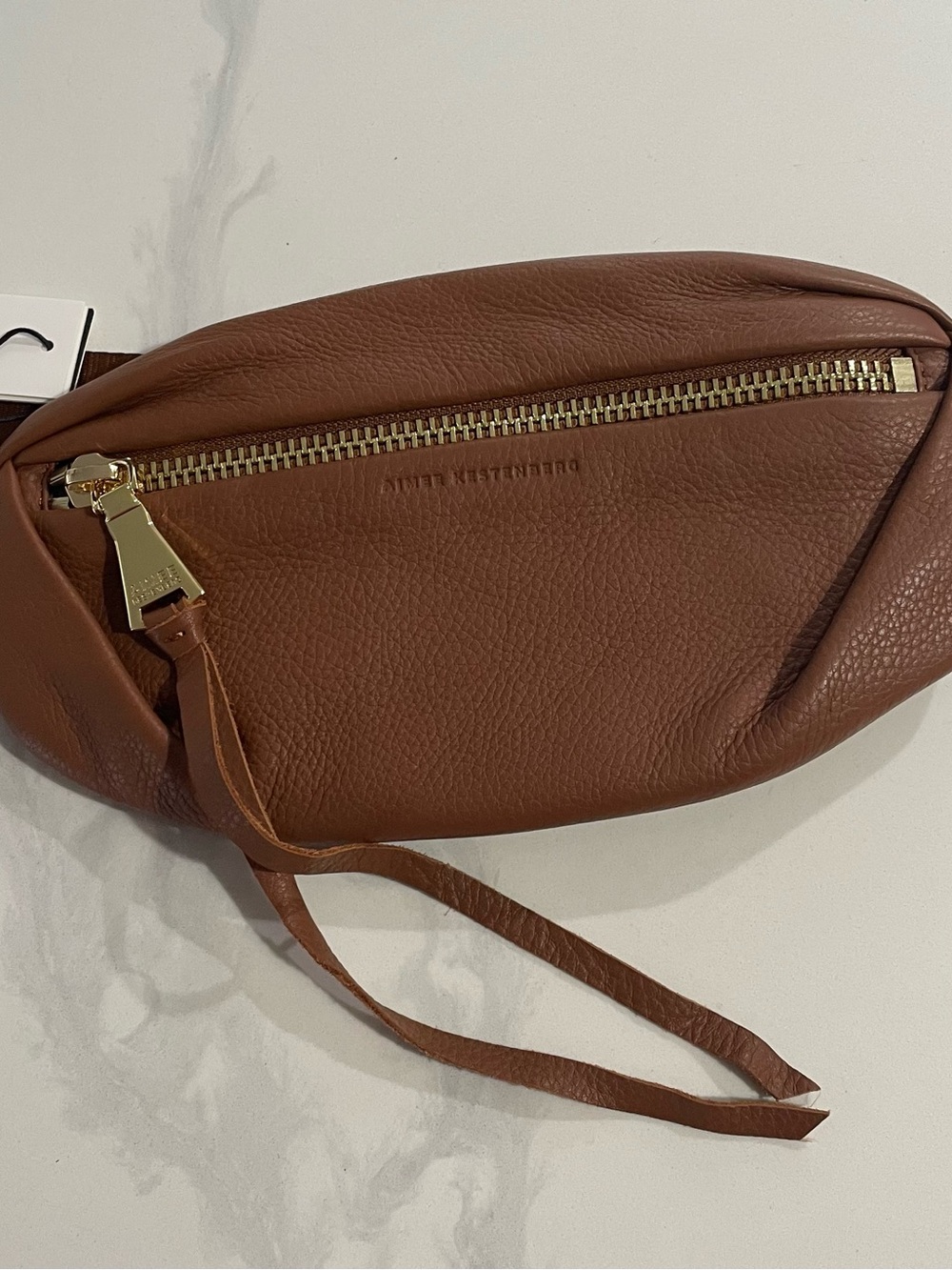 NWT Aimee Kestenberg Milan Leather Bum Bag Chestnut Gold Football Game Day